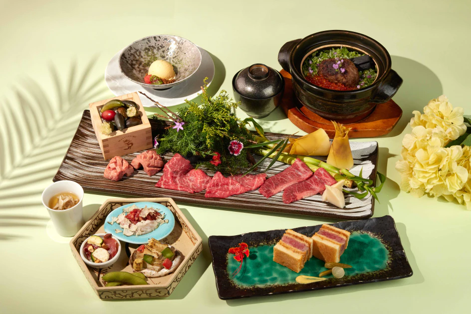 和牛47全新推出五道式「輕懷石套餐 – 夏陽」，以短菜單、輕份量、重體驗，打造兼具質感與彈性的和牛懷石體驗，能自然融入日常聚會與生活片刻。每位1,799元，另收一成服務費。圖/乾杯集團提供