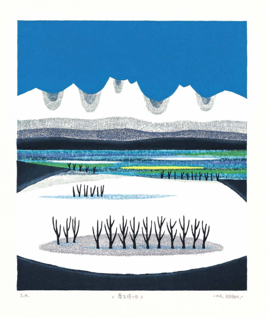 日本版畫大師大谷一良作品《春をまつ日》（圖片提供_SNOWS）